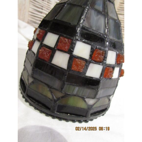 Tiffany glass Elk brand shade for pendant lighting red, white glass - Picture 3 of 9